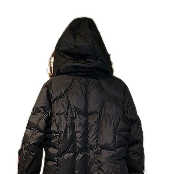 Marc New York Andrew Marc Jacket Women Large Down Puffer Faux Fur Collar Mob Wif - Picture 5 of 11